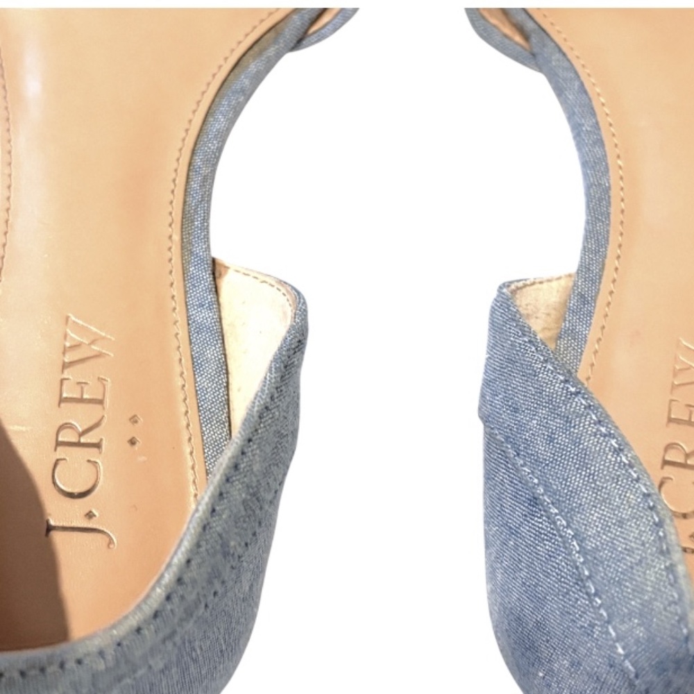 J. Crew Blue Demim Flats With Pointed Toe And D'o… - image 7